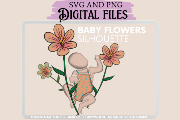 Download Baby Silhouette Flowers - Baby silhouette Collection