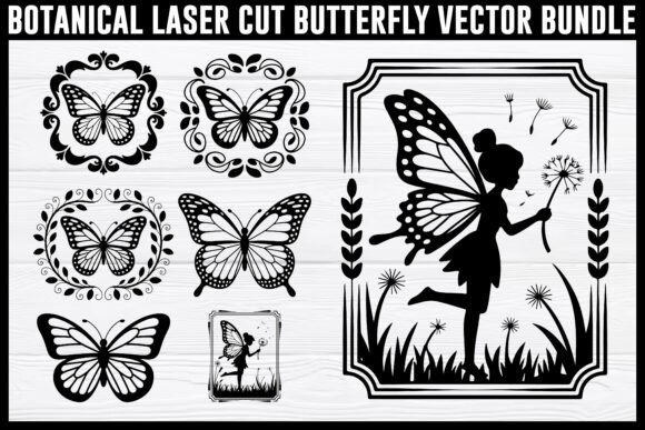 Download Botanical Butterfly Laser Cut Design Bun - Premium Resources