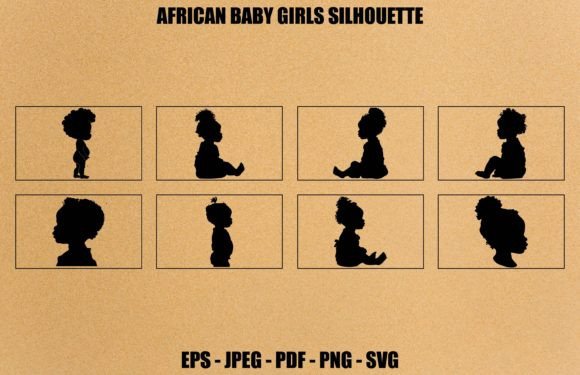 Download African American Baby Silhouette Set - Baby silhouette Collection