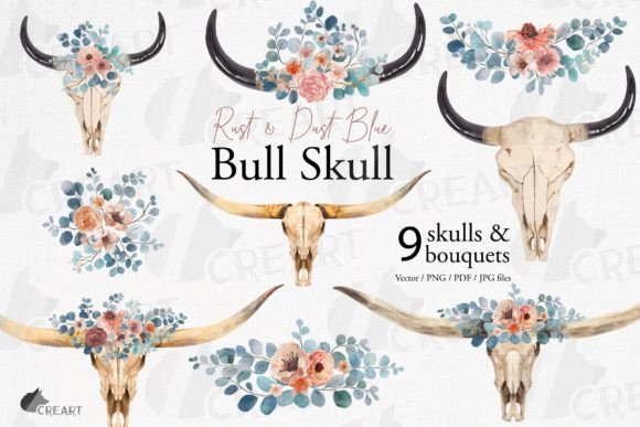 Download Rust, Dust Blue Eucalyptus Bull Skull. - Premium Resources